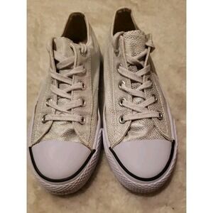 Airwalk Sneakers Women's Size 7 Iridescent Silver Lace Up Low Top Flat